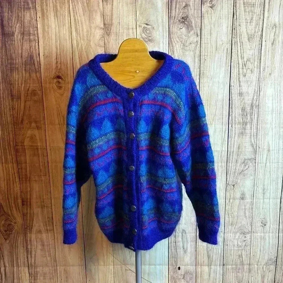 Icelandic Design Mohair and Wool Cardigan Sweater with Pockets Size S/M - Picture 1 of 9